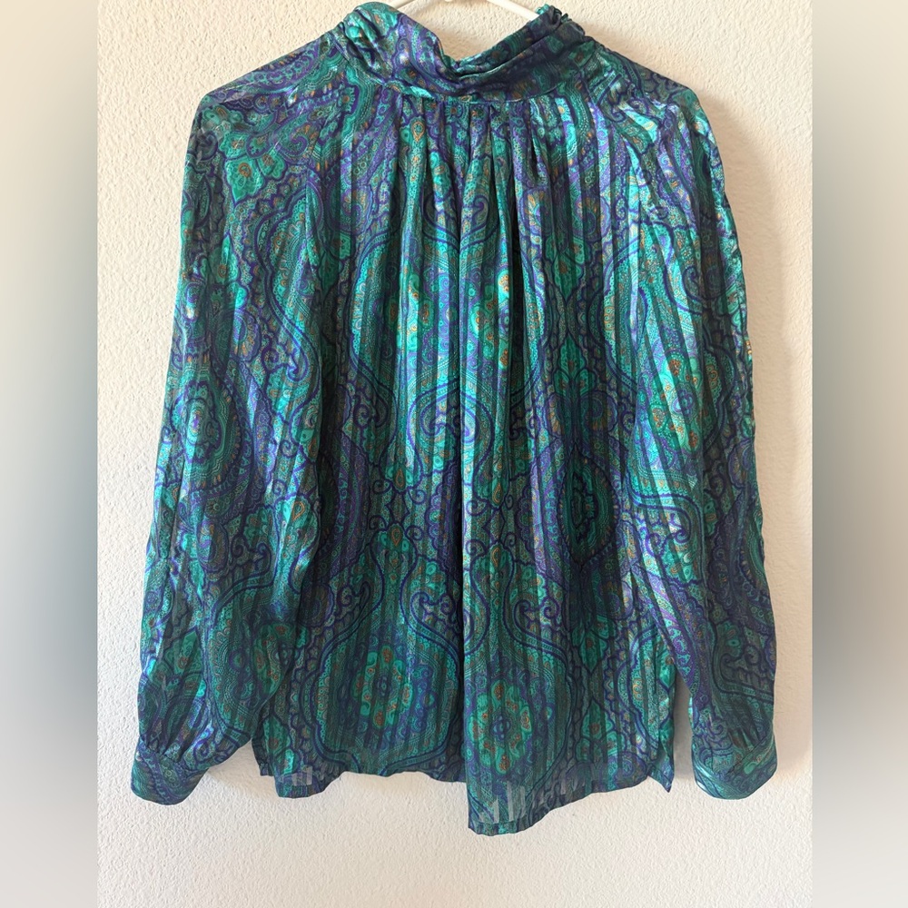 Recollections Teal and Purple Paisley Fabric